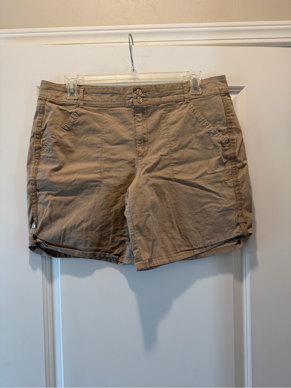 Gloria Vanderbilt Tan Casual Cotton Bermuda Shorts